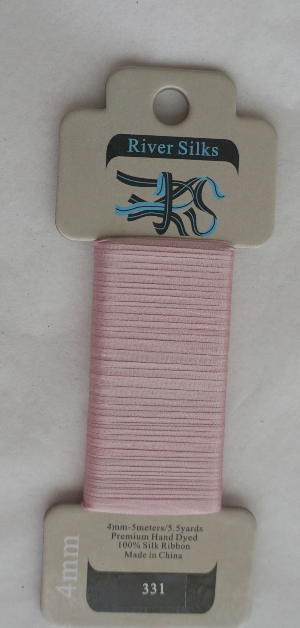 River Silks Ribbon 4mm Color 331 Mauve Pearl 5.5 Yards